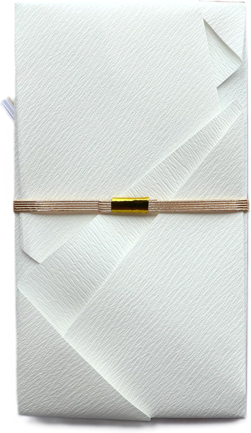 Traditional Mizuhiki Wedding Keepsake Envelope in Gold & White | Hand-Tied Japanese Paper Art Gift Card Holde